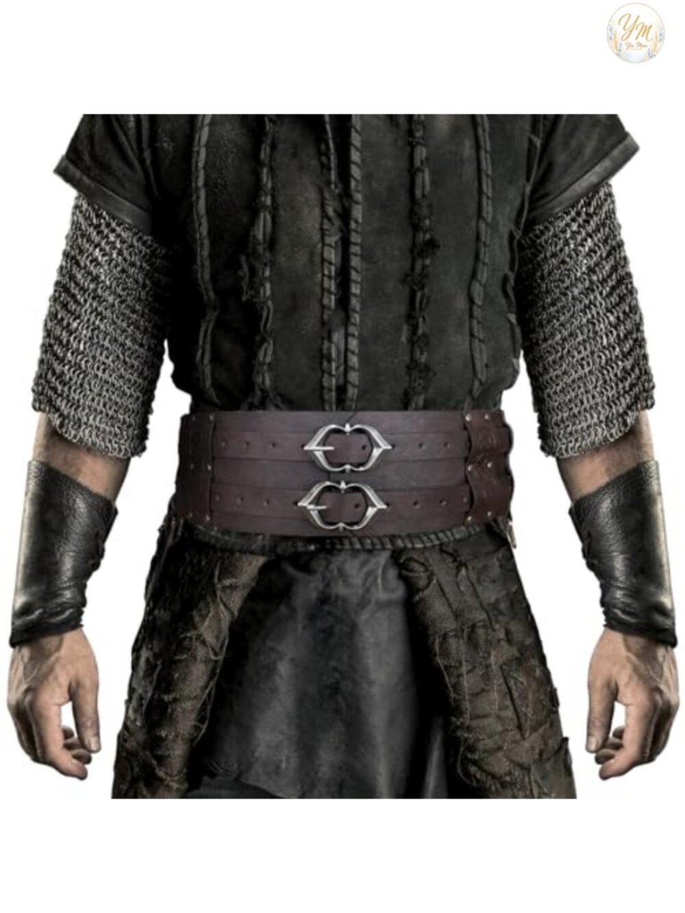 Viking Wide Armor Corset Belt Faux Leather LARP Costume Accessory